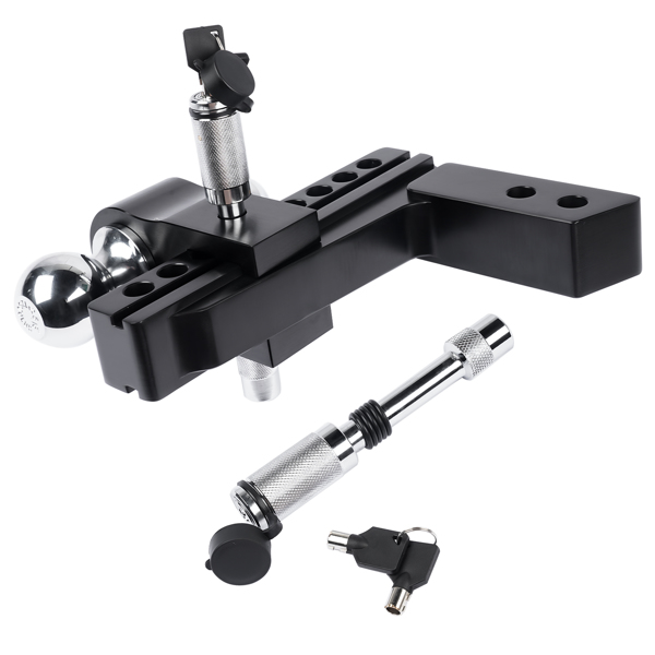 拖车挂接装置 Adjustable Aluminum Trailer Hitch Fits 2-inch Receiver Solid Tube Hitch 12500LBS 8 Inch Drop/Rise-5