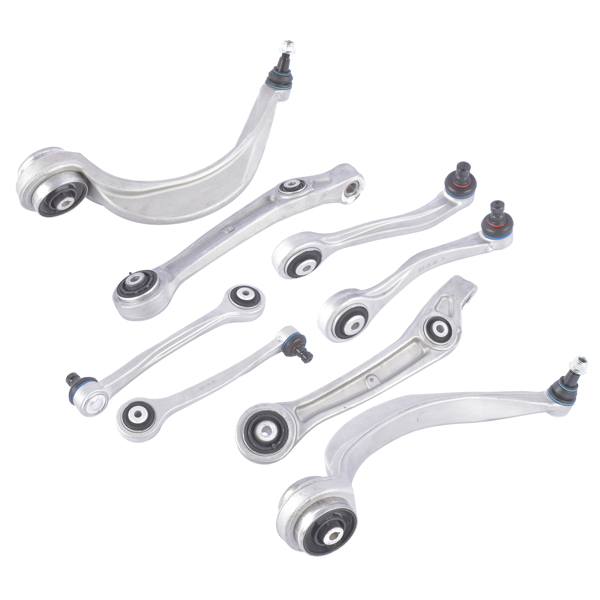 控制臂套装 8Pcs Control Arm & Ball Joint Assembly For 2010-2018 Audi A8 D4 S8 Quattro 4H0407505E 4H0407509E-6
