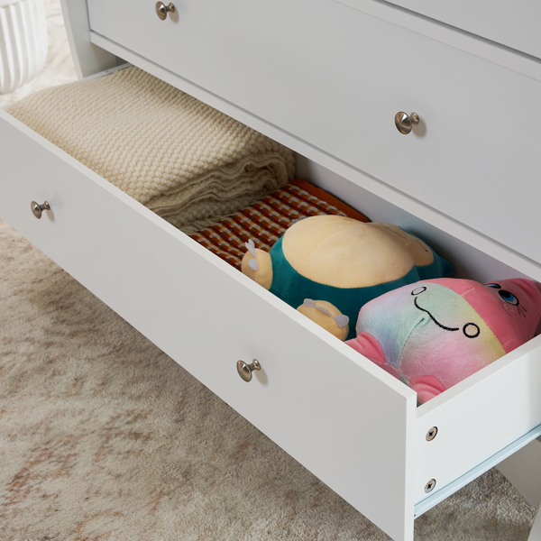 White 3-Tier Drawer Baby Cot with Safety Guard – 90.5x58x92cm | Wooden Baby Bed & Storage Combo-11