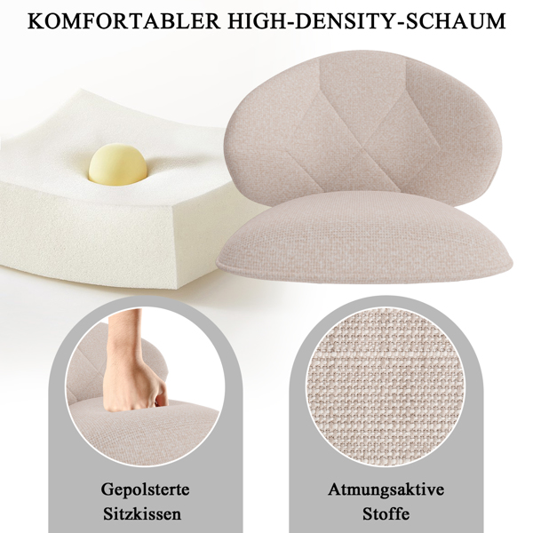 Gepolsterte Esszimmerstühle 4er Set, Moderne Stühle Esszimmer Bequeme Verbreiterte Rückenlehne Küchenstühle mit Metallfüßen-4