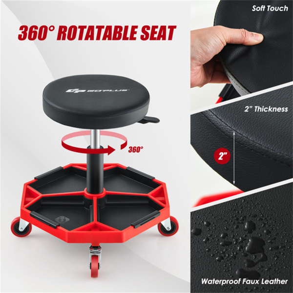 红色重型可调高度滚石车，带有工具盘存储，容量330 lbs   （amazon shipping-发货，WALMART禁止销售）周末不发货-5