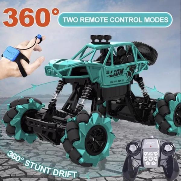 4DRC合金漂移RC车360°旋转4WD 2.4Ghz手势传感器控制怪物卡车，所有地形履带RC 2电池，儿童成人礼物，物流是DPD/EVRI/皇家邮政 随机发送.-5