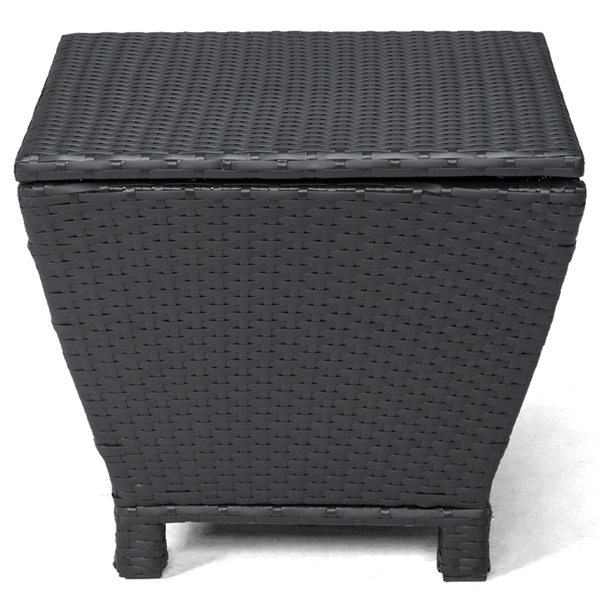 50*50*43cm 梯形 可翻盖 黑色藤条 编藤边桌-3