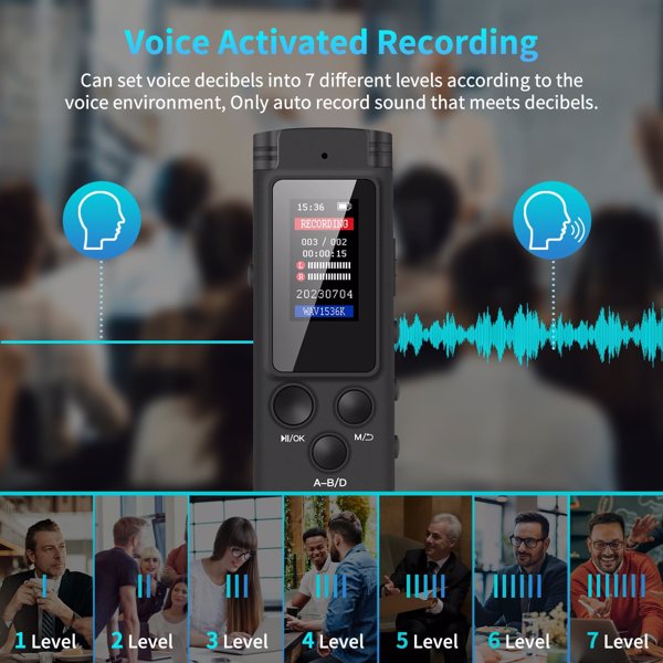 8GB可充电液晶数字音频录音机录音机MP3播放器-5