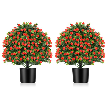 2棵红色人造玫瑰树   （amazon shipping-发货，WALMART禁止销售）