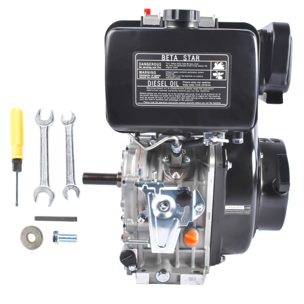 A1-黑色10HP四冲程单缸柴油发动机 10HP 4Stroke Single-Cylinder Diesel Engine 418CC 6300W Recoil 3600RPM Air Cooled (Black)-3