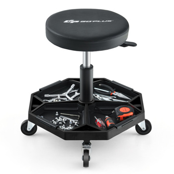 黑色重型可调高度滚石车，带有工具盘存储，容量330 lbs   （amazon shipping-发货，WALMART禁止销售）周末不发货