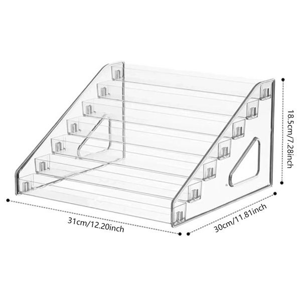 亚克力卡牌拆卡收纳架多层卡位架(Layers:7 layers, 型号:透明色7层）-5