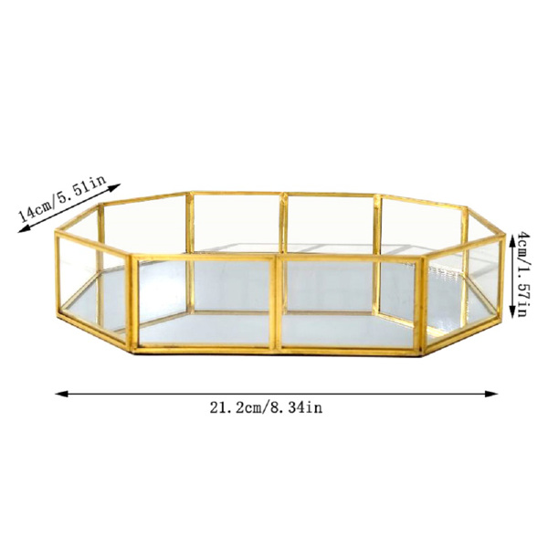  Best Quality Glass Metal Tray Custom Home Decorative Serving Tray for Kitchen Use-4