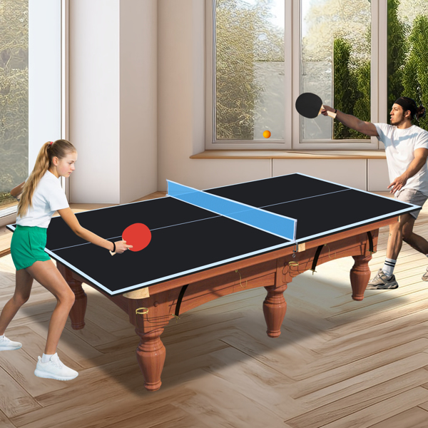 8ft Black Mid-Size Ping Pong Conversion Top Foldable & Portable Table Tennis Table Top for Indoor Games-4