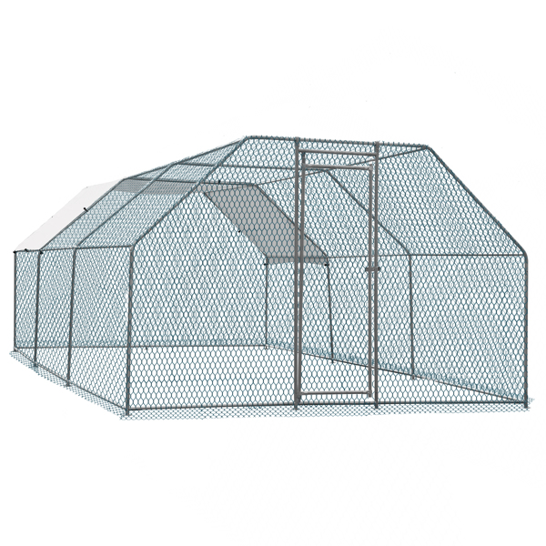 20 x 10 ft Large Metal Chicken Coop, Walk-in Poultry Cage Chicken Hen Run House with Waterproof Cover, Rabbits Cats Dogs Farm Pen for Outdoor Backyard Farm Garden-1