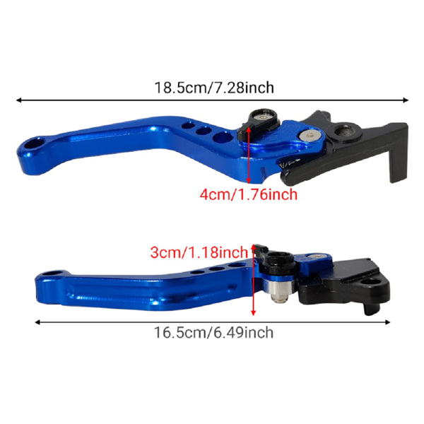 Motorrad 2 stücke 22mm 7/8" CNC Aluminium Motorrad Kupplung Trommel Bremshebel Griff ersatzteile Fit für Motorrad Universal(Blau)-2