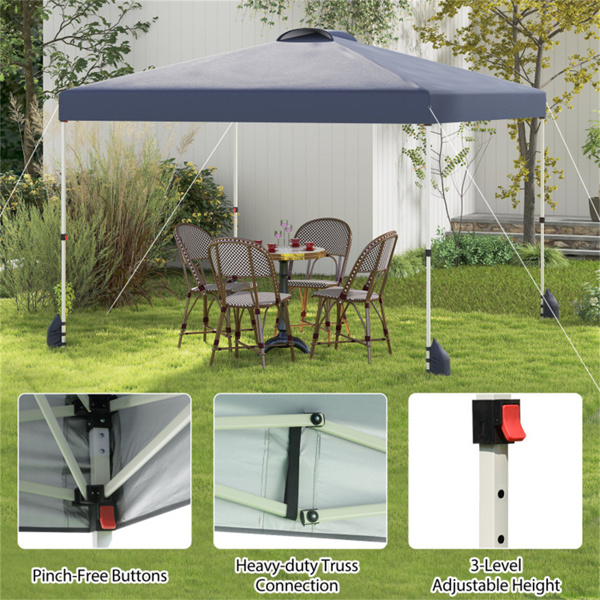 10 X 10 FT Gray Pop up Tent with Wheeled Bag and  1 Sidewall -4