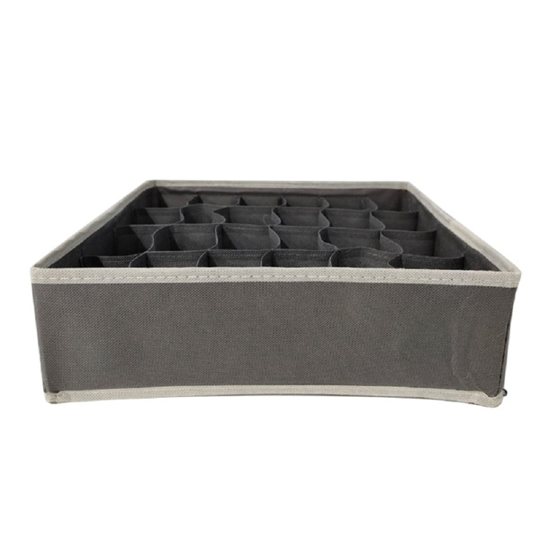 Schubladen-Organizer mit Trennwand, 2er-Set Faltbare Stoff-Organizer für Kleiderschrank, Aufbewahrung im Schlafzimmer, Aufbewahrungsboxen für Socken, Unterwäsche, Krawatten, Schals, Grau-2