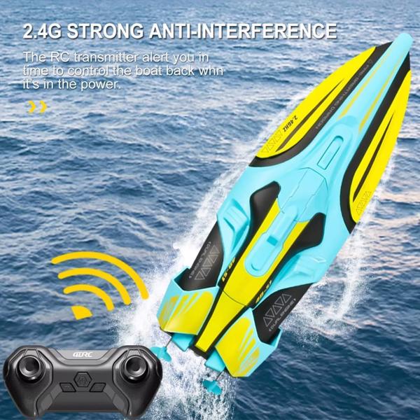 4DRC S1 RC船遥控船为儿童成人20+ MPH竞速船2.4GHz，儿童成人礼物。物流由UPS/USPS随机发送。-3