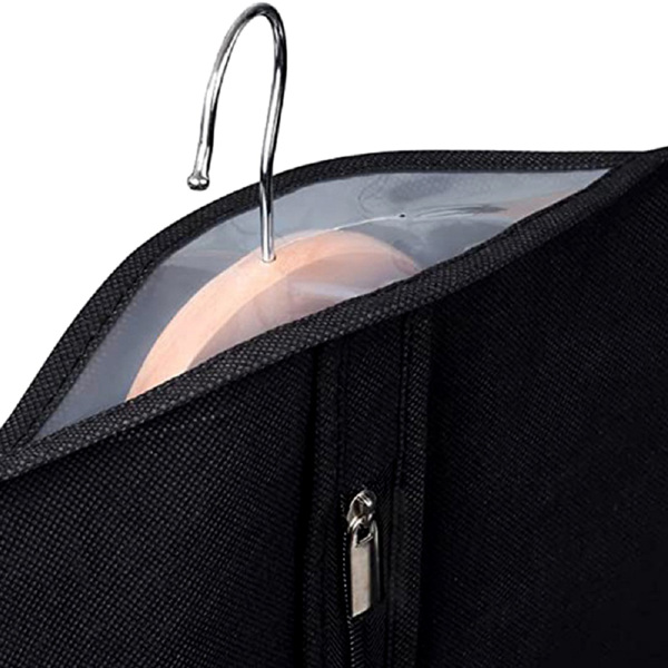 Dress Bag Garment Bag Suit Bags 60Inch Clothes Covers with Transparent Window Non-Woven Coat Bags for Wardrobe and Travel Dustproof, 4 Pack-2