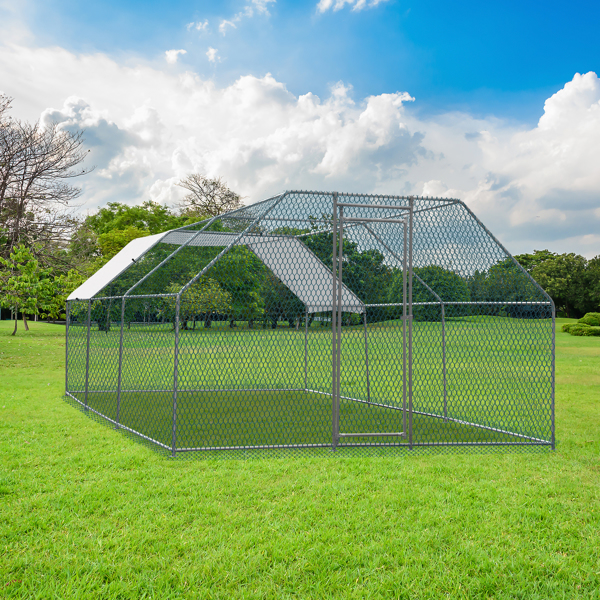 20 x 10 ft Large Metal Chicken Coop, Walk-in Poultry Cage Chicken Hen Run House with Waterproof Cover, Rabbits Cats Dogs Farm Pen for Outdoor Backyard Farm Garden-12