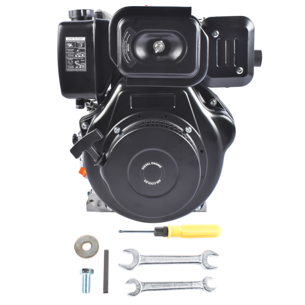 A1-黑色10HP四冲程单缸柴油发动机 10HP 4Stroke Single-Cylinder Diesel Engine 418CC 6300W Recoil 3600RPM Air Cooled (Black)-2