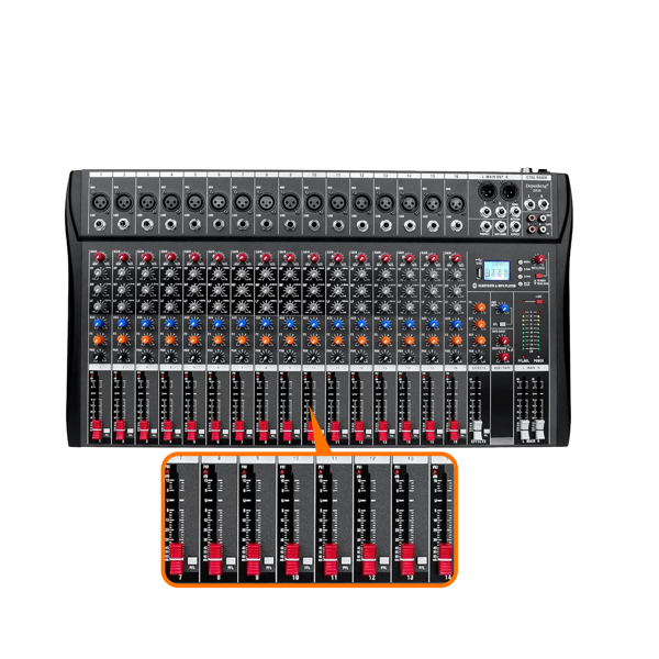 A1-16路调音台美标宽压 Digital 16-Channel Mixer Sound Board Console Wireless Live Studio Audio Mixer Power Mixing USB (110V-220V)-6