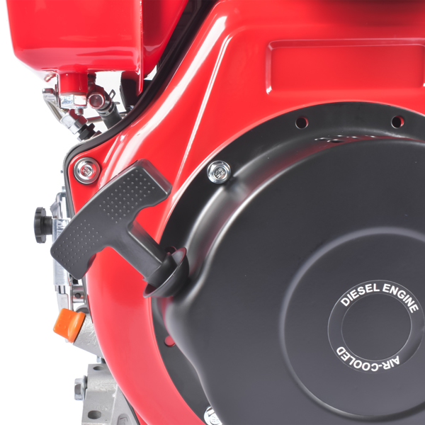 A1-红色10HP四冲程单缸柴油发动机 10HP 4Stroke Single-Cylinder Diesel Engine 418CC 6300W Recoil 3600RPM Air Cooled (Red)-6