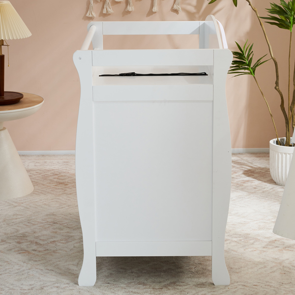 White 3-Tier Drawer Baby Cot with Safety Guard – 90.5x58x92cm | Wooden Baby Bed & Storage Combo-25