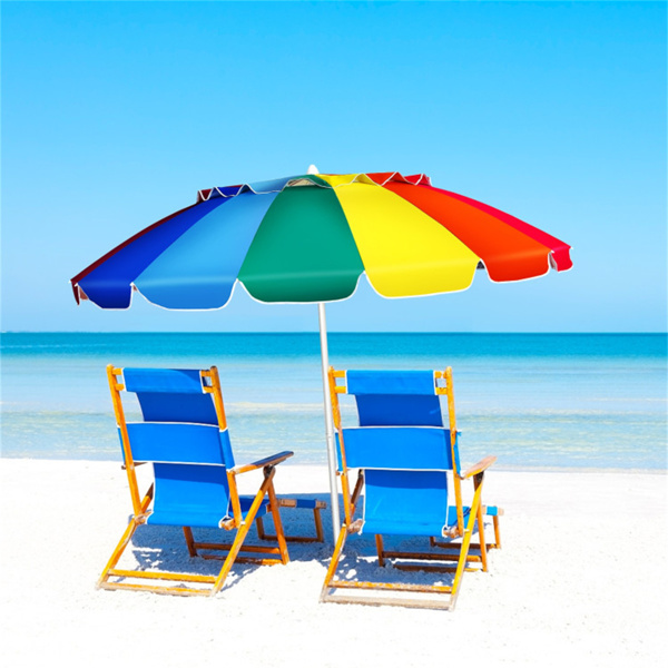   8 Ft Beach Umbrella With UV Protection – 16-Ribbed Windproof Frame-7