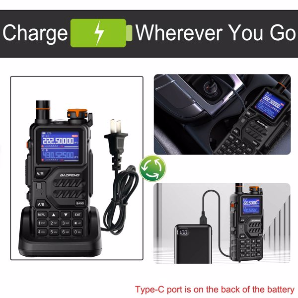 BAOFENG Radio Walkie Talkies K5PLUS Ham Radio Long Range Handheld Rechargeable Two Way Radio 10W(Upgrade of UV-5R) with NOAA, 999 Channels, Copy Frequency, USB-C Charginng, Emergency Radios Audio prod-4