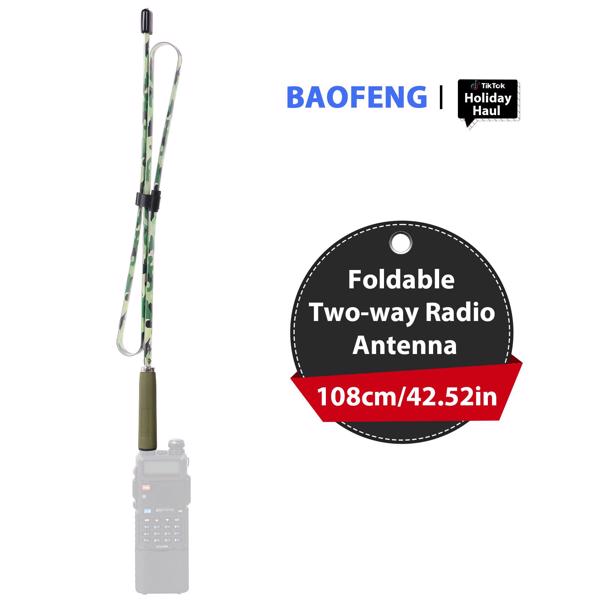 BAOFENG BF-152A Upgraded Ham Radio Antenna 18.89-inch Foldable High Gain VHF/UHF Signal Booster - Multi-Compatible for Baofeng UV-5R 5RH 5RM K5PLUS BF-F8HP AR-152-1