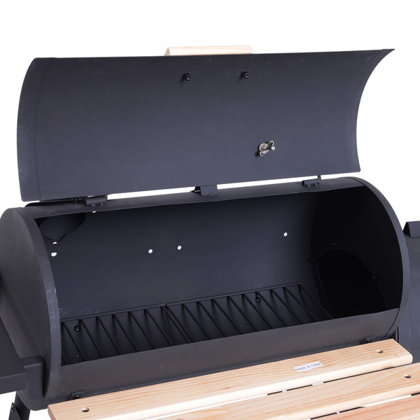  48" Steel Portable Backyard Charcoal BBQ Grill and Offset Smoker Combo with Wheels -3