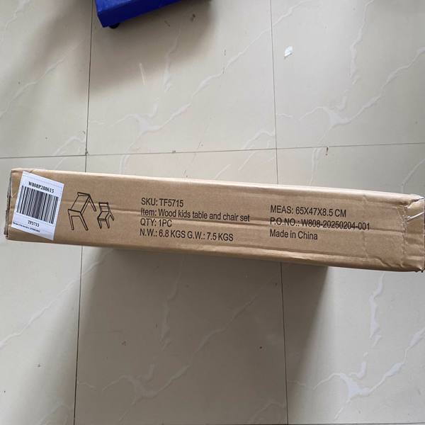 儿童桌套装（带一把椅子），木制儿童学习桌，2-8 岁儿童家具，白色+自然色-11