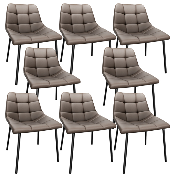 Esszimmerstühle 8er Set, Stühle Esszimmer Kunstleder mit Hoher Rückenlehne, Küchenstühle Modern mit Metallfüßen, Gepolsterter Esstisch Stühle Geeignet für Wohnzimmer Küche-1