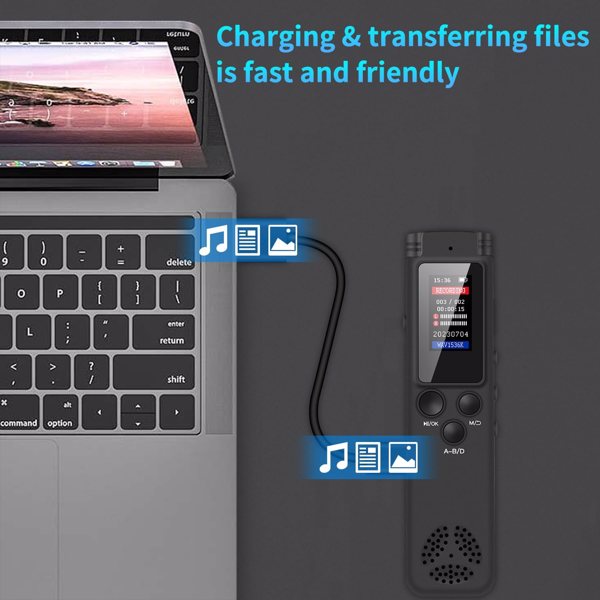 8GB可充电液晶数字音频录音机录音机MP3播放器-3