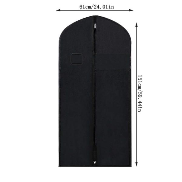 Dress Bag Garment Bag Suit Bags 60Inch Clothes Covers with Transparent Window Non-Woven Coat Bags for Wardrobe and Travel Dustproof, 4 Pack-3