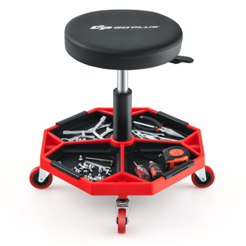 红色重型可调高度滚石车，带有工具盘存储，容量330 lbs   （amazon shipping-发货，WALMART禁止销售）周末不发货