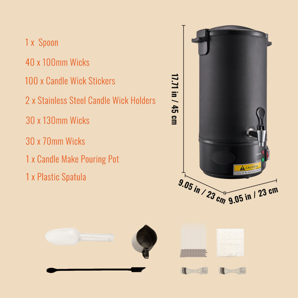 10L工业级电熔蜡器，适用于蜡烛制作，具有9层温度控制、精密浇注口和不粘涂层，是散装蜡烛、奶油生产和家庭DIY的理想选择（周末不发货，禁售亚马逊）-7
