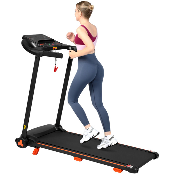 全新家用跑步机，2.5HP 静音折叠跑步机，带心率传感器，承重 300 磅，7.5 英里/小时，倾斜跑步机，带 USB 充电站和蓝牙扬声器，6 个减震装置-7
