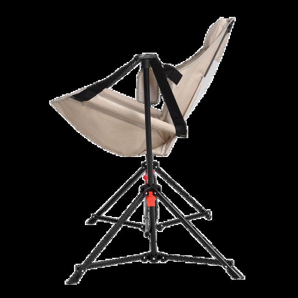 Hammock Camping Chair, Folding Portable Rocking Chair, Aluminum Alloy Adjustable Back Swinging Chair with Pillow Cup Holder, Recliner with Carry Bag for Outdoor Travel Lawn Backyard, KHAKI-2