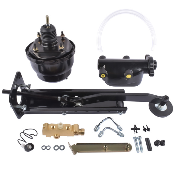 刹车助力器总成 7'' Dual Power Brake Booster 1'' Bore Master, Side Mount Valve Disc/Disc Kit New-1