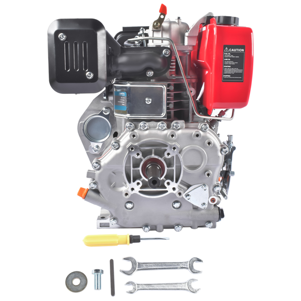 A1-红色10HP四冲程单缸柴油发动机 10HP 4Stroke Single-Cylinder Diesel Engine 418CC 6300W Recoil 3600RPM Air Cooled (Red)-4