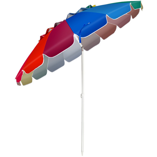   8 Ft Beach Umbrella With UV Protection – 16-Ribbed Windproof Frame-1