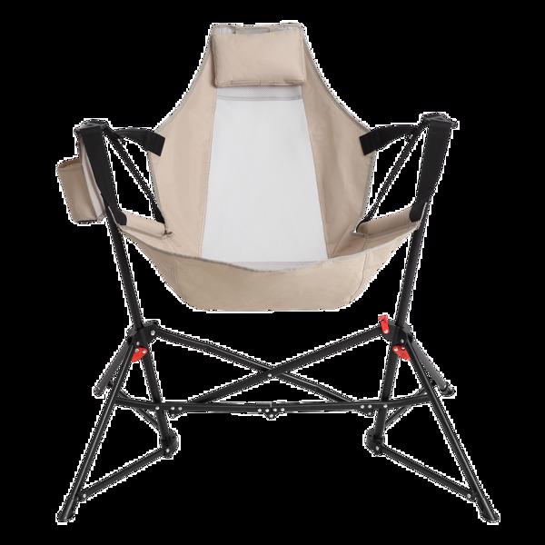 Hammock Camping Chair, Folding Portable Rocking Chair, Aluminum Alloy Adjustable Back Swinging Chair with Pillow Cup Holder, Recliner with Carry Bag for Outdoor Travel Lawn Backyard, KHAKI-21