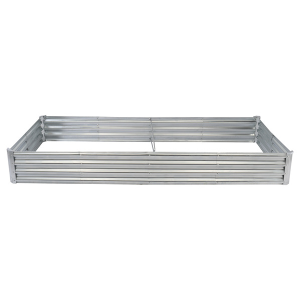 2PCS 8*4*1FT 拼接式长方形镀锌板 原色 铁种植-4