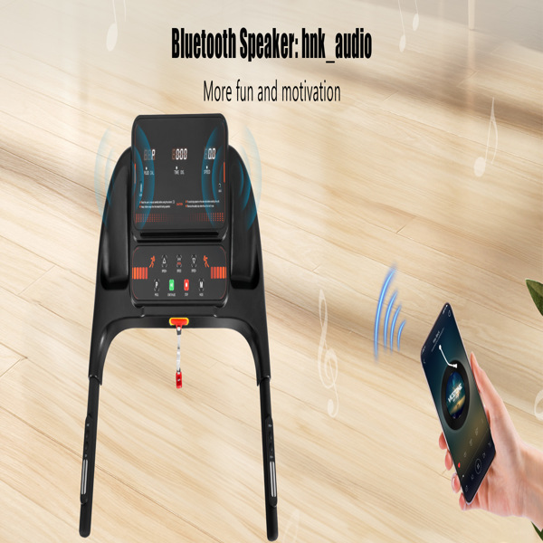 全新家用跑步机，2.5HP 静音折叠跑步机，带心率传感器，承重 300 磅，7.5 英里/小时，倾斜跑步机，带 USB 充电站和蓝牙扬声器，6 个减震装置-21
