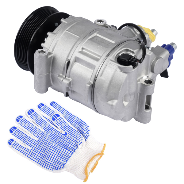 空调压缩机 A/C Compressor w/ Clutch for Audi Q7 2007-2010 Touareg 2007-2017 V6 3.6L 7SEU17C 7L6820803D 7P0820803E-6