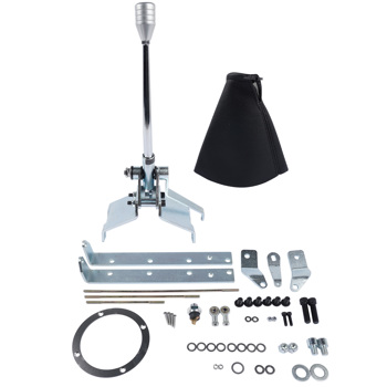 换挡器 12\\" Auto Transmission Shifter Floor Mount HRC1941 For GM Turbo 400 Complete Automatic Transmissions 5\\" Dia Round Black Leather Boot & Stainelss Trim