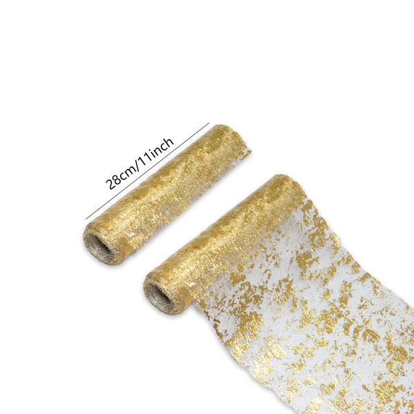 金色网纱烫云斑桌旗28cm*15m-6