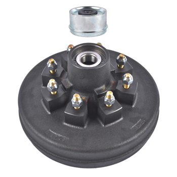 刹车鼓 12\\" x 2\\" Trailer Brake Hub Drum Kit 8 on 6.5\\" BC Cupped for 7000 lbs Axle 8-Lug 008-219-04 22004K