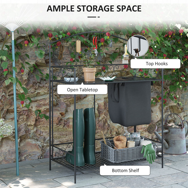  Garden Work Bench、Open Shelf Storage-5