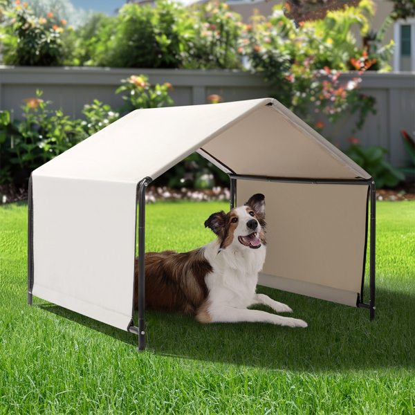 4*4*3.3FT  Dog Tent for Large Creamy white-1