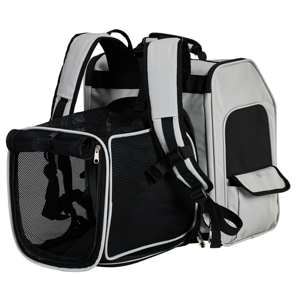 Pet Carrier Backpack, Expandable Cat Dog Carrier with Back Extension, Breathable Mesh Travel Backpack for Small Dogs Cats, Soft-Sided Pet Backpack Holds up to 26 lbs-3